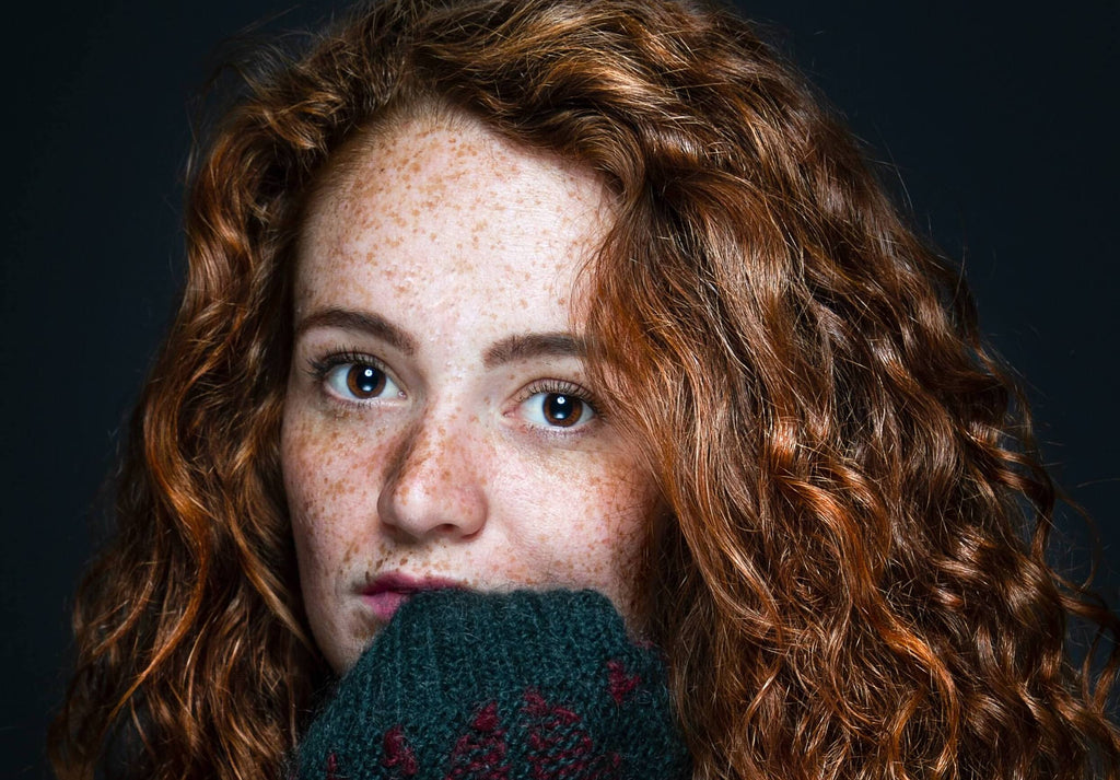 curly red hair woman